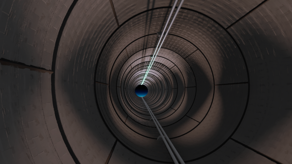Inside a space runway tube