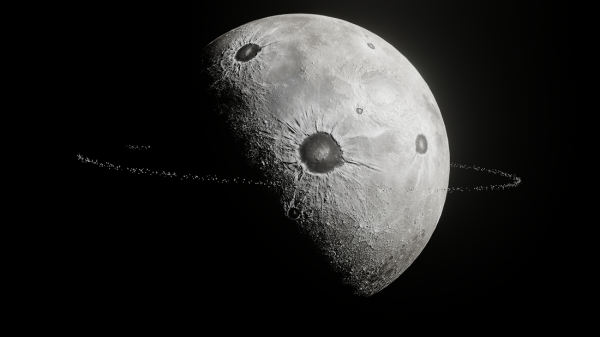 War-damaged moon